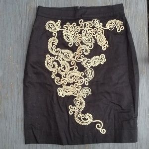 Anthropologie FLOREAT Paisley Paths Pencil Skirt